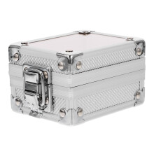 Aluminium-Uhrenbox mit Schloss, Uhrenaufbewahrung, silberner Koffer