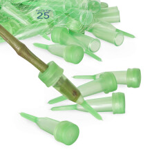 Royal Imports blomstervandr?r med h?tter - 2,5"""" gr?nne plastikblomsterh?tteglas til buketter med enkeltstilke roserknopper - spidse 1/2"""" ?bning