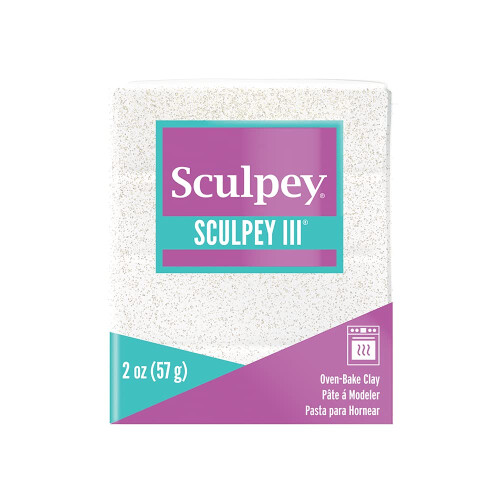 Pâte polymère Sculpey 57 g - blanc pailleté
