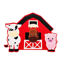 Cute-Patch Parches de fieltro bordados para planchar, animales de granja grandes, vaca, cerdo, caballo, 6,85 pulgadas