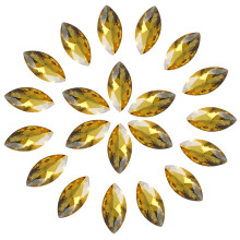 SWTHONY 13x27mm Krystal Store Rhinestones Pointback Heste ?jeformede ?delsten til H?ndv?rk Smykker Fremstilling Kjole Sko Glasperler 48stk Guld