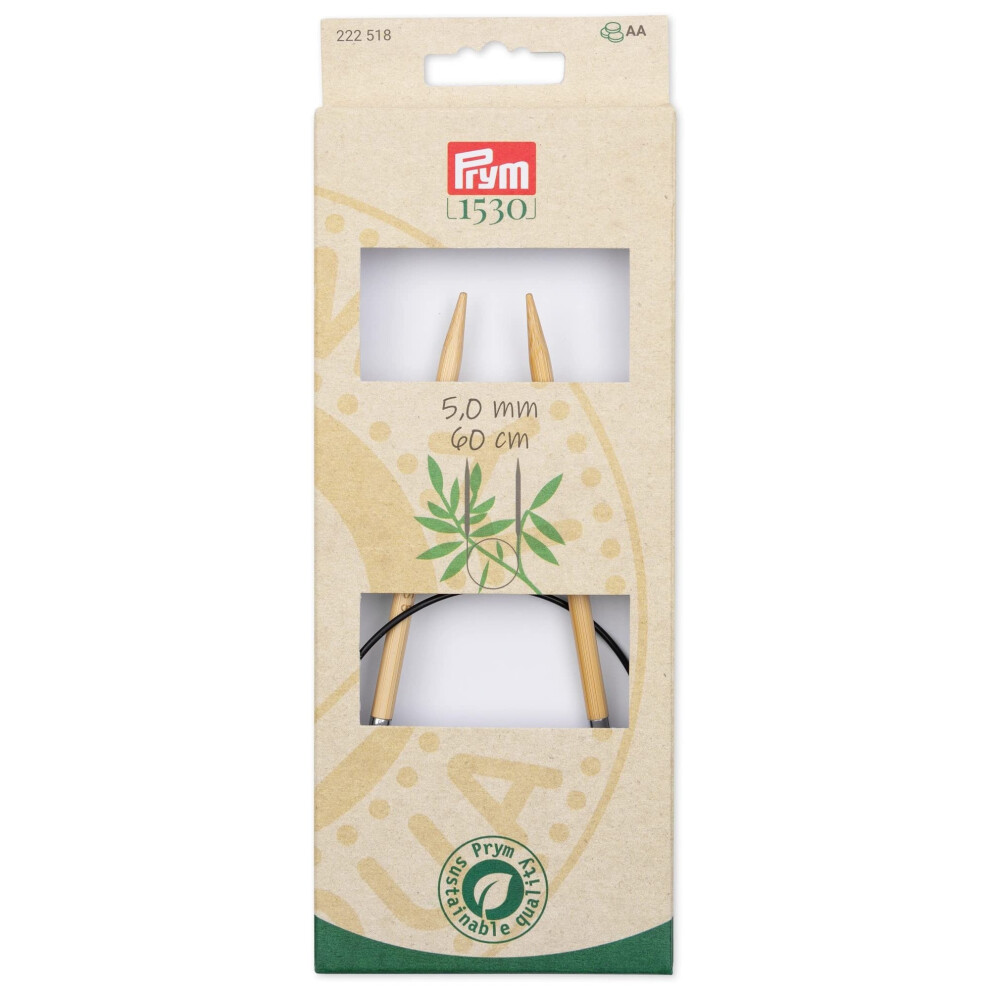 Prym 24"""" (60 Cm) Circular Bamboo Knitting Needles Us 8 (5 Mm)
