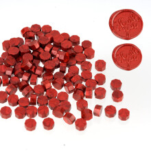 LSYGXYZ 102 Stuks Octagon Waszegels, Premium Metallic Rood Voor Brieven en Certificaten, Valentijnskaarten, Trouwa