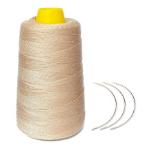 Young Hair Dickes Echthaar-Nhgarn mit 3 Lockennadeln, Perckenherstellungsgarn, 1000 Yards (Blond), 140 g