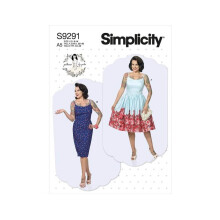Simplicity Misses' Prinsesnaad Aansluitende Jurk Patroon, Code 9291, Maten 6-14, Wit