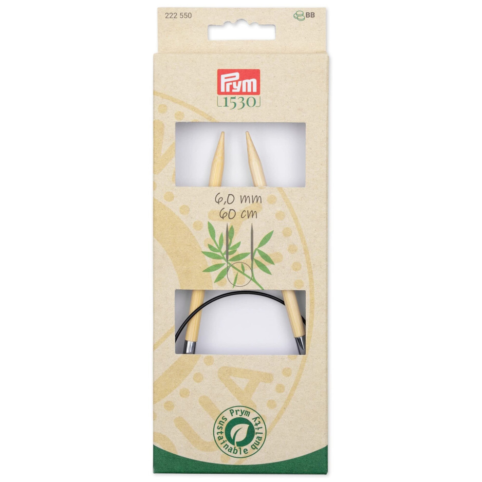 Prym 24"""" (60 Cm) Circular Bamboo Knitting Needles Us 10 (6 Mm)