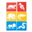 Wasbare plastic jungle-sjablonen - Set van 6 1