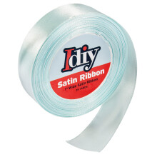 Satinband 1/2" x 25 Yards - Hellblau, einseitig, drahtlos für Geschenke, Schleifen, Hochzeitsdeko, Nähen, DIY, Haarschmuck