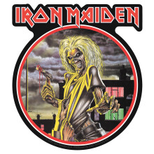 Iron Maiden 882312 4 x 4.5 in. Visionary Iron Maiden Eddie Sticker, Black & Red