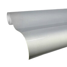 VViViD DECO65 Rollo de vinilo adhesivo permanente reflectante para manualidades (plata 12 pulgadas x 4 pies + papel de transferencia)