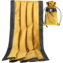 DOARLUO Altar Tarot -pytliina - 25,6 x 25,6 tuumaa - Ennustaminen Wicca Velvet Tarot-korttipussilla (kultainen (hopeapitsi))