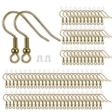 BEADNOVA Lot de 150 crochets de boucles d'oreilles en forme d'hameon avec dos pour fournitures de fil d'oreille, fabrication de tiges d'oreille,