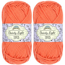 JubileeYarn Dainty Light Garn  100 g/Strang Kammgarn-Baumwolle  1546 Living Coral  2 Strnge