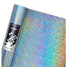 VViViD Mosaic+ Vinilo para manualidades con purpurina hologrαfica plateada, 1 x 5 pies, sin arrugas, con acabado UV de 8 aρos