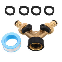 1 Set Gartenschlauchverteiler Y-Form Mit Schnellanschluss Und Kupferadapter