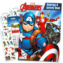 Marvel Avengers Captain America Mlarbok och aktivitetsbok med klistermrken med Spider-man Thor Iron Man The Incredible Hulk och mer