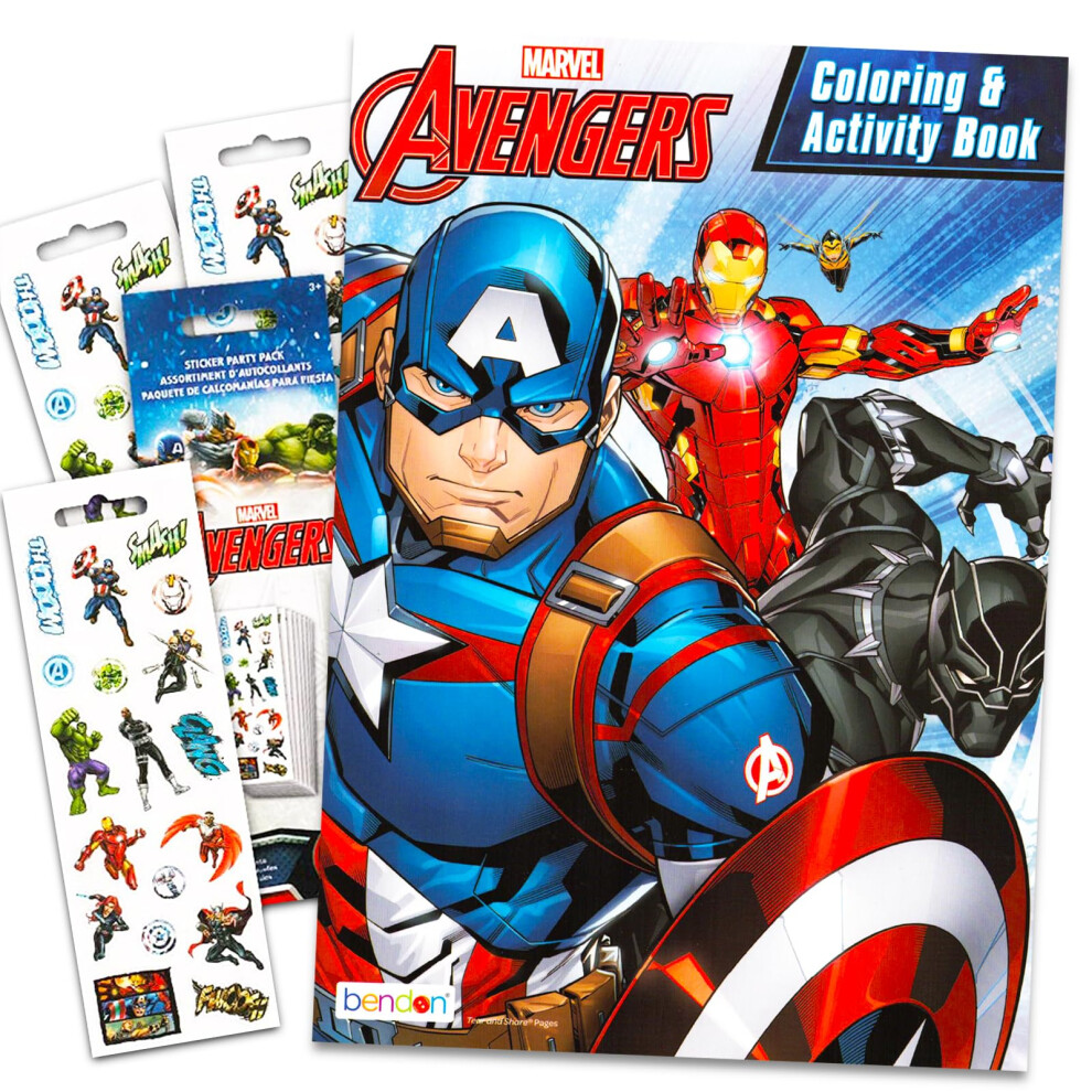 Marvel Avengers Captain America Coloring & Activity Book With Stickers With Spider-Man Thor Iron Man The Incredible Hulk And More