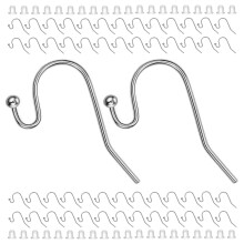 BEADNOVA Lot de 300 crochets d'oreilles en acier inoxydable avec dos pour la fabrication de bijoux (300 fils d'oreille et 300 dos au total 600 pi