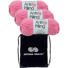Premier Yarns Anti-Pilling Everyday DK Carnation 1107-37 (3 Knuel, gleiche Farbpartie), DK Light Worsted #3 Anti-Pilling-Acrylgarn zum Hkeln un