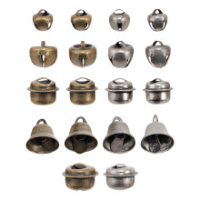 Tim Holtz 2021 Kerstklokken, Kleine Bronzen Metaal Ornamenten, 18 Pack