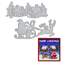 Kerst elanden slee metalen snijmatrijs voor het maken van kaarten en fotoalbumdecoraties Kerstmis Kerstman gestanst bomen Huis sterft stencils em