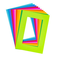 Hygloss Specialty Bright Paper-Rahmen, 65 lb. Karton, 6,75 x 4,75 Zoll, ffnung in der Mitte: 4,75 x 2,75 Zoll, verschiedene Farben, 96 Stck, klein