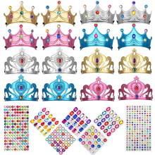 Hoedia 23 Pcs Foam Princess Crowns Set Foam Crowns for Kids to Decorate Kids DIY Prince and Tiaras Crowns Kit Make Your Own Crowns Craft Party Hat