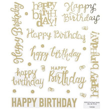Gold Foil Script Happy Birthday -tarrat