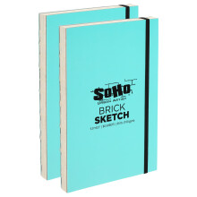 SoHo Urban Artist Brick Sketchbook Journals voor Schetsen, Tekeningen, Kleurpotloden en Meer - Sketch 5.5"x8.5" (100 GSM, 80 Bladen) - 2 Pa