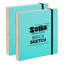 SoHo Urban Artist Brick Schetsboeken voor Schetsen, Tekeningen, Kleurpotloden, Grafiet en Meer - 5.5"x5.5" (100 GSM, 80 Bladen) - 2 Stuks