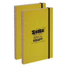 SoHo Urban Artist Brick Schetsboeken voor Schetsen, Tekeningen, Kleurpotloden, Grafiet en Meer - Kraft 5.5"x8.5" (100 GSM, 80 Vellen) - 2 Pak