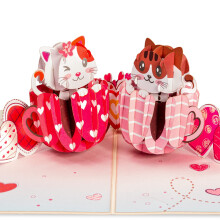 Paperinen rakkaus 3D Pop Up Ystvnpivkortti Love Cat Muki Pop-Up-kortit hjuhliin kaikkina tilaisuuksina - 5"""" x 7"""" kansi - Sislt kirjekuoren