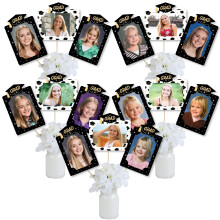 Big Dot of Happiness Goodbye High School Hello College - Afslutningsfest Picture Centerpiece Sticks - Fotobordplader - 15 stk.