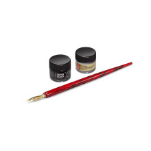 Speedball Signature Series Super Black India Ink und Stiftset enthlt rot marmorierten Stifthalter, vergoldet Nr. 513EF, Stiftspitze 0,4 fl oz Su
