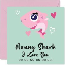 Tarjetas de Cumpleaños para Nanny - Nanny Shark - Tarjeta de Día de la Madre de Nieta Nieto