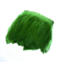 Shekyeon Enten-Gänsefederbesatz, Fransen, Nähen, Basteln, 2 Yards (dunkelgrün)