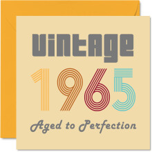 60-?rs f?dselsdagskort til m?nd Kvinder - Vintage 1965 i alderen til perfektion - 60-f?dselsdagskort Sjovt til hende ham 5,7 x 5,7 tommer bedste