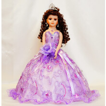 Kinnex Collections by Amanda 18'' Porcel?n Quinceanera Paraply Doll (Quince Anos)~ KK18725-5 ~ (Lyslilla)