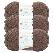Lion Brand Yarn Hue + Me Grobgarn zum Hkeln, Stricken und Basteln, Macchiato, 3er-Pack