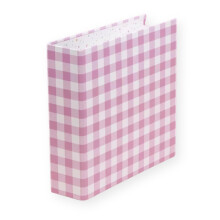 Craftelier - Vichy-foret papalbum (6 x 8 ) | 2 hvide metalliske D-ringe | H?rde og modstandsdygtige betr?k | St?rrelse 22,5 x 23 x 6 cm - Farve P