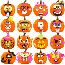 JOYIN 16 pakettia Halloween-kurpitsa koristetarrat vaahto askartelupakkaus Halloween-juhlatuotteet lapsille Juhlatarvikkeita Taideaktiviteetit Hauska
