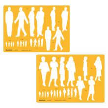 Human Figure Drawing Template Stencil Male & Female Figures Model for Fashion Designing, Art & Symbols Shapes Scales 1:20 1:25 1:75 1:100 1:125