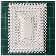 Genest Gestikt Sint-Jakobsschelp Rechthoek Frame Stansmessen Metalen Sjablonen voor DIY Ambachtelijke Papieren Kaarten Maken Scrapbooking Embossi