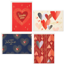 Hallmark Valentijnskaarten Assortiment, 24 Kaarten en Enveloppen (Hart Deco)