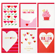 Hallmark Valentinskort Assortiment, Rosa och Röd (36 Kort och Kuvert)