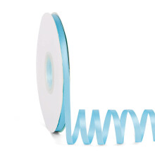 Doppelseitiges, einfarbiges, babyblaues Satinband, 0,6 cm x 50 Yards, durchgehendes hochdichtes Polyesterband fr Geschenke, Verpackung, Hochzeit, Pa
