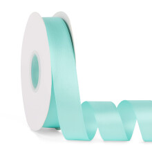 Doppelseitiges einfarbiges Aqua-Satinband, 2,5 cm x 50 Yards, durchgehendes hochdichtes Polyesterband fr Geschenke, Verpackung, Hochzeit, Party, Kun