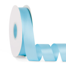 Doppelseitiges, einfarbiges, babyblaues Satinband, 2,5 cm x 50 Yards, durchgehendes hochdichtes Polyesterband fr Geschenke, Verpackung, Hochzeit, Pa