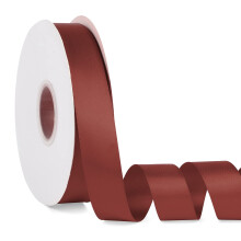 Doppelseitiges einfarbiges braunes Satinband, 2,5 cm x 50 Yards, durchgehendes hochdichtes Polyesterband fr Geschenke, Verpackung, Hochzeit, Party,