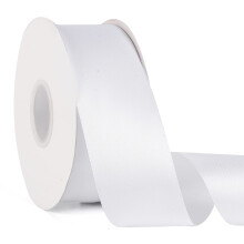 Doppelseitiges einfarbiges weies Satinband, 5,1 cm x 50 Yards, durchgehendes hochdichtes Polyesterband fr Geschenke, Verpackung, Hochzeit, Party, K